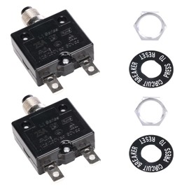 AFOERIT Thermal Circuit Breaker 20A Manual Reset L1 Series 125-250V AC / 50V DC Overload Protector Automotive Marine RV Electrical Systems 2 Pack