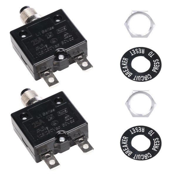 AFOERIT Thermal Circuit Breaker 20A Manual Reset L1 Series 125-250V