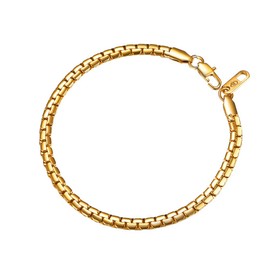 Prosteel Men's Stainless Steel Venetian Chain Bracelet 6 mm Wide Fashion Chain Bracelet for Men Length 20 cm / 22 cm Available., Gold Plated