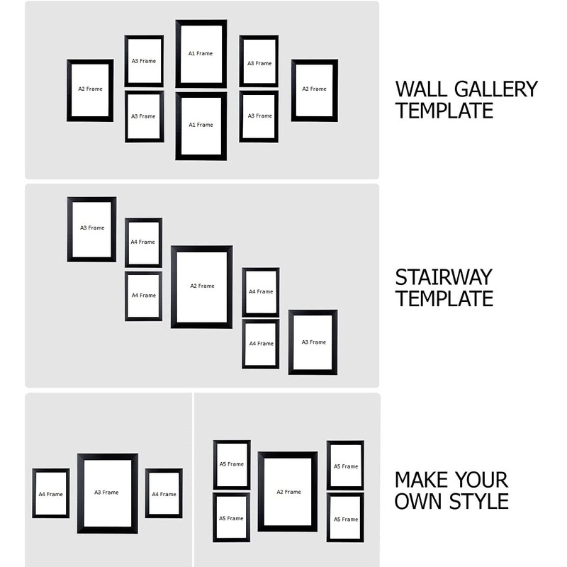 Black A1 Photo frame Thin Front 20x15mm Frame Multi Pack