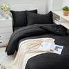 HYMOKEGE Black Twin XL Comforter Set Seersucker 5 Pieces, All