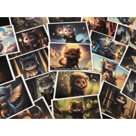 The Fantasy Feline Tarot 78 Postcard Set