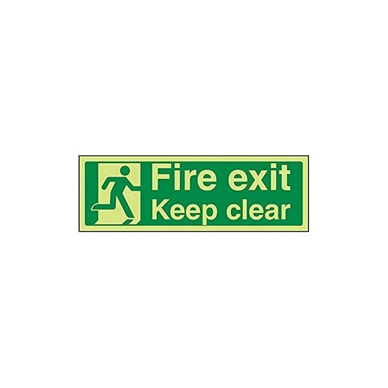 V Safety 14011AX-G Glow In The Dark Fire Exit Keep