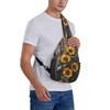 Mqtzyiwx Sunflowers On Wooden Board Sling Backpack Hiking Backpack Crossbody