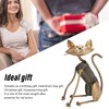 Metal Cat Figurine Innvoative Fun Hand Crafted Spring Cat Sculpture