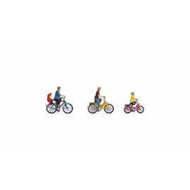 NOCH® Family on a bicycle trip, figure set for the gauge H0, ideal for model making and dioramas