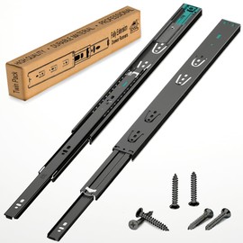 DSL Push to Open Drawer Runners, 1 Pair Full Extension Ball Bearing Draw Runner/Slides Heavy Duty 60kg Capacity Side Mount Kitchen Cabinet Slides Replacement Rails Gliders(350mm 14'')