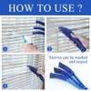 HIWARE Window Blind Cleaner Duster Brush with 5 Microfiber Sleeves