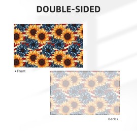hsbolediy Sunflowers & US Flag 3x5 Ft 4th of July Flag Polyester with 4 Metal Grommets – All Season Double Stitched Banner for Yard Wall Porch Room Outdoor Decor