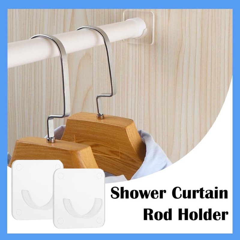 8 PCS Curtain Rod Holder Invisible Shower Rod Retainer No