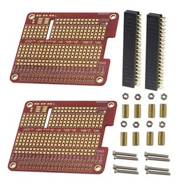 Switian 2pcs GPIO Breakout DIY Breadboard PCB Shield Red Expansion Board Kit Compatible with Raspberry Pi 4 3 2 B+ A+