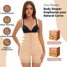 YounBeauty Shapewear Bodysuits for Women Tummy Control Seamless Sculpting Body Shaper Skin M
