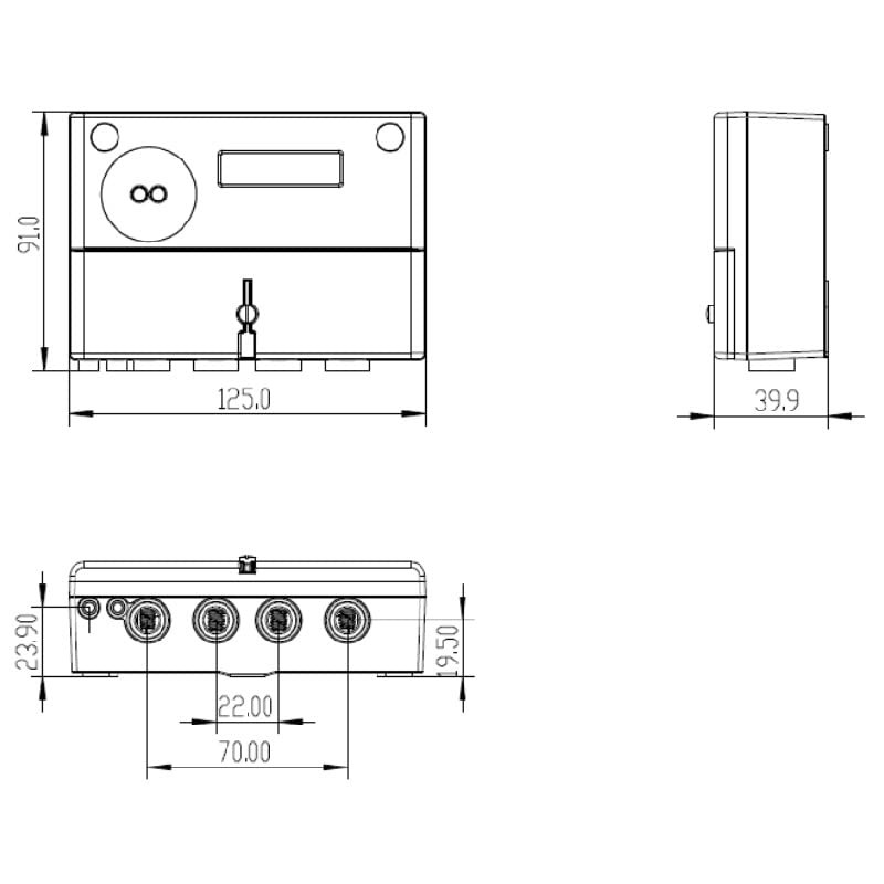 Emlite - Single Phase Digital kWh Meter 100A Direction Connection