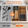Piklohas Carbonized Bamboo Kitchen Silverwar Drawer Organizer,14.2 inch Length Natural