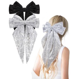 MYGLOAR 2 Pieces Sequin Bow Hair Pins, Butterfly Hair Pins, Bow Hairpins, Sequin Hair Pins, Butterfly Hair Pins with Sequins for Women and Girls