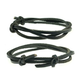 (set of 2) Adjustable 3.0mm Thick Leather Cord Surf Bracelet or Anklet