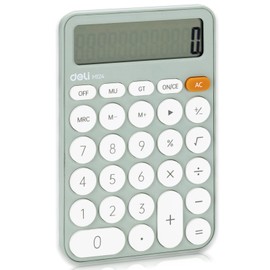 deli Cute Green Calculator Desktop Big Buttons Small Simple Handheld Calculator Basic with 12 Digit Large LCD Display Girls Aesthetic Calculator for Women Standard Calculator for School Home Office