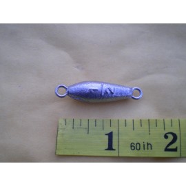 HOME MADE 25 PCS. IN LINE TROLLING SINKER, 1/2 OZ.  WITH #1 STAINLESS STEEL WIRE EYE