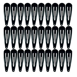 30,60 Pack Black 2 Inch Women Metal Snap Hair Clips Accessories No Slip Hair Barrettes Girls Women Hair Accessories (Black 30PCS)