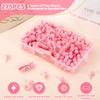 GOOLADA 275pcs Pink Push Pins,5 Style Thumb Tacks, Decorative Push