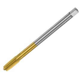sourcing map Metric Thread Tap M10 x 1.5 H2 130mm Extra Long Titanium Coated High Speed Steel 6542 Straight Flute Screw Thread Milling Machine Taps Threading Tapping Repair Tool