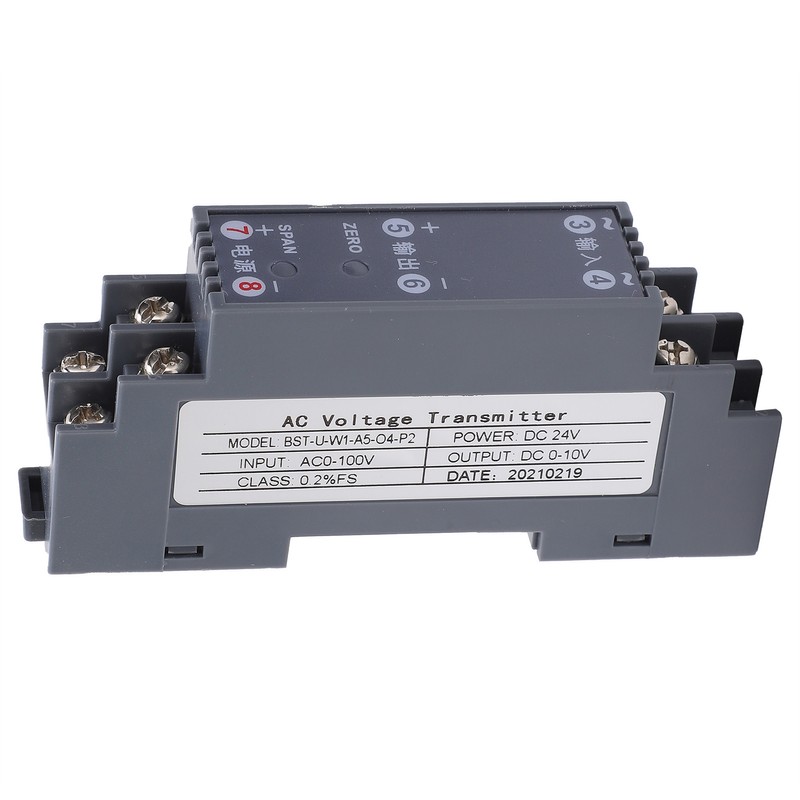 Voltage Transducer AC Signal Isolator Transmitter Sensor 1‑in‑1‑out AC0‑100V to