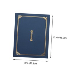 Operitacx 3pcs Certificate Shell Certificate Folder Document Holders Honor Certificate High School Diploma Cover Graduation Diploma Frames Money Clip Backdrop Curtains Boxes Paper Blue