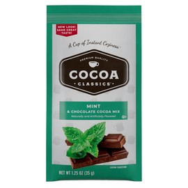 Cocoa Classics Mint Cocoa Mix | Hot Chocolate | Made with Nonfat Milk | Just Add Hot Water | Make Hot or Iced Cocoa | Gluten Free & Kosher Dairy Friendly | 1.25oz Packets (Pack of 36)