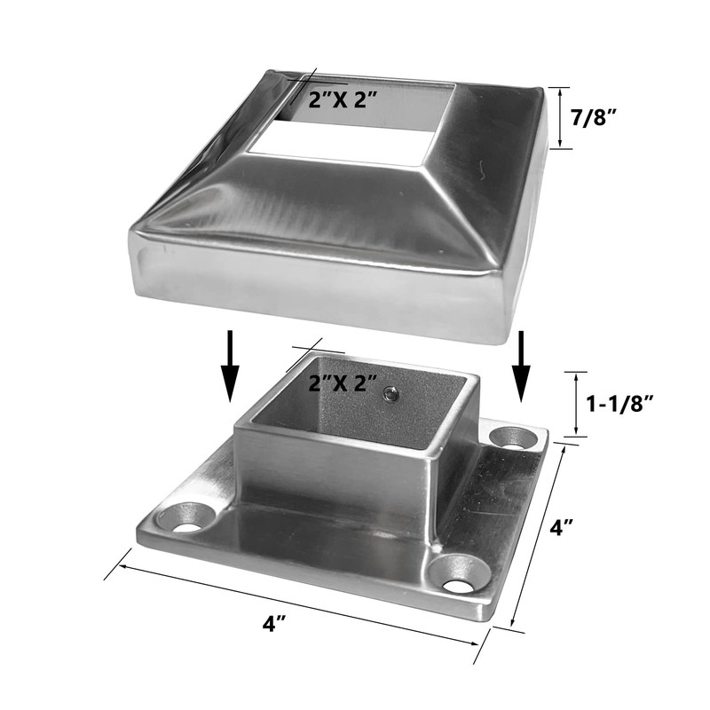 Stainless Steel 316 Grade 4″ x 4″ Base Flange Cover