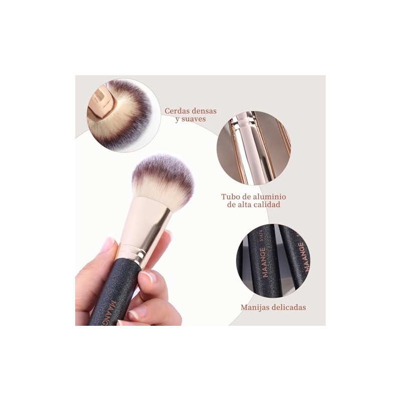 MAANGE 9PCS Brochas de Maquillaje Profesional Set de Brochas para
