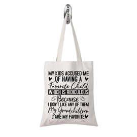 FUNYSO Einkaufstasche mit lustigem Spruch "My Kids Accused Me Of Having A Favorite Child", Of Having Tote UK, 0