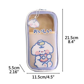 KKPLZZ Kawaii Large Capacity Pencil Case Clear School Stationery Organizer Portable Pencil Pouch Office School Teen Girls Boys