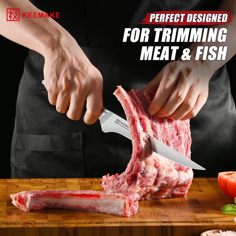 KEEMAKE BBQ Carving Knife Set, Brisket Knife and Boning Knife