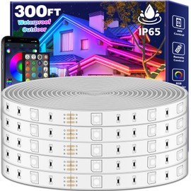 FBZ 300Ft Outdoor Waterproof LED Strip Lights,Music Sync RGB IP65 Led Lights with App Control and Remote,Color Changing Waterproof Led Rope Lights for Outdoor,Balcony,Roof,Garden,Stairs Party (300FT)
