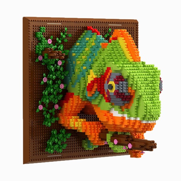 BDYDT Wall Art Chameleon Building Blocks Set; A Wall Decor