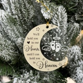 Baby Memorial Ornament, Infant Loss Ornament, Miscarriage Ornament, Baby Memorial Gift, Stillborn Baby Memorial Gifts, Angel Ornaments for Christmas Tree, Loss of Baby Sympathy Gifts for Mom/Dad (H50)