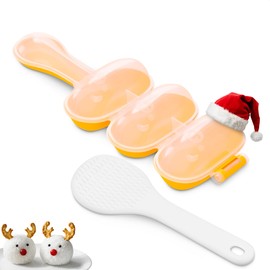 Rice Ball Mold - Rice Ball Maker with 3 Bite-Size Portions & Non-Stick Plastic, Complete with Scoop for Fast Shake Shaping – Onigiri Mold for Bento Meals, Temari Sushi, Yaki-Onigiri & Creative Plating