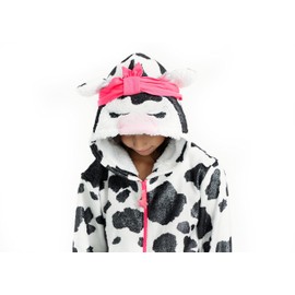 Sleep On It Girls Fleece Hooded Onesie Pajamas Zip-Up Sleepwear for Kids with Fun Character Hoods Cozy Pajamas Sizes 7-16