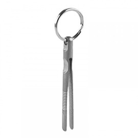 EDC Tweezers, Mini Titanium Clamping Tweezers, CNC Survival Tool with Keychain for Outdoor Travel, Camping, Hiking, Home