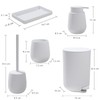 GAHEFY White Bathroom Accessories Set with Small Trash Can 3