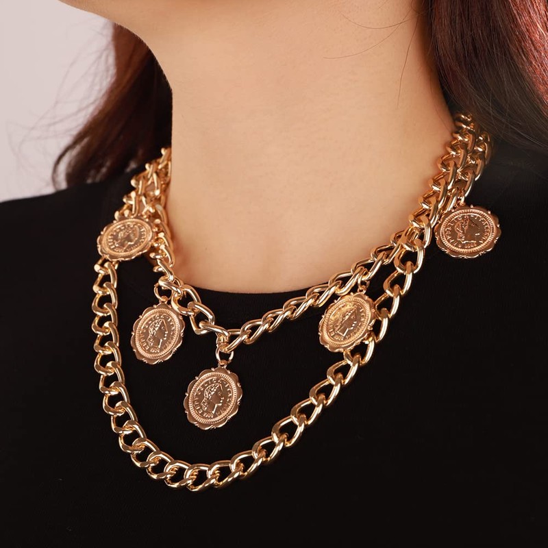 Missgrace Gold Chunky Choker Necklaces Dainty Layering Chain Necklace Simple