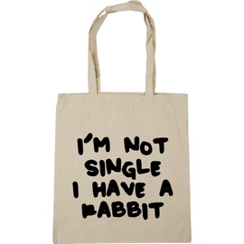 Hippowarehouse I'm not single I have a rabbit Tote Shopping Gym Beach Bag 42cm x38cm, 10 litres