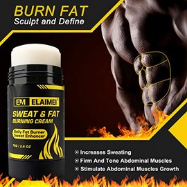 ELAIMEI Crema de sudor para quemar grasa, potenciador de entrenamiento para pérdida de peso, gel caliente para vientre, adelgazante/anticelulítico par