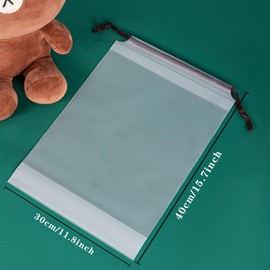 30pcs Transparent Travel Shoe Bags, Water Resistant Shoe Bags for Travelling, Large Portable Clear Shoes Storage Packing Pouch Organizers with Drawstring Rope for Shoe Storage, 15.7x11.8 Inch