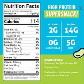 The Only Bean - Crunchy Roasted Edamame Beans (Sea Salt) - Keto Snacks (2g Net) - High Protein Healthy Snacks (14g Protein) - Low Carb, Gluten-Free Snack, Vegan Food - 4 oz (3 Pack)