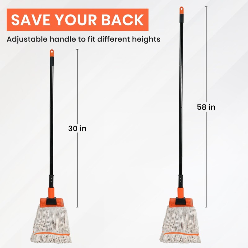 Commercial Mop, 58" Heavy Duty Industrial Mops for Floor Cleaning,