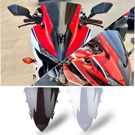 Midimttop Motorcycle CBR500R Windshield Fairing Windscreen Screen Viser Visor Wind Deflector fit for Ho&n&da CB 500 R CBR 500R Accessories 2016 2017 2018 (Black Smoke)