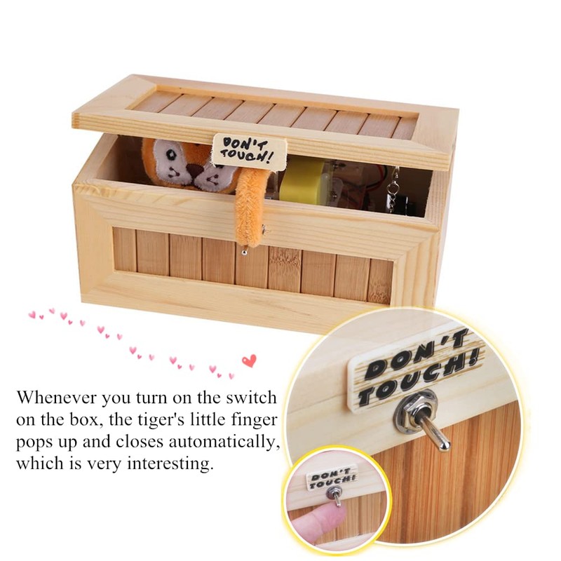 Wooden USB Electronic Box Cute Tiger Funny Interactive Stress-Relief Toy