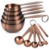 Copper measuring cups and spoons set,Includes 5 Copper Measuring Cups