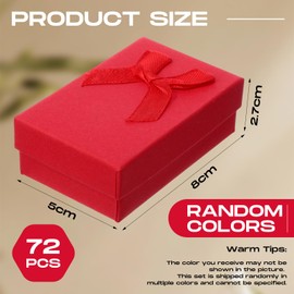 Otuuz 72 Pcs Jewelry Gift Boxes Set Bulk Small Gift Boxes for Jewelry 3.15 x 1.97 x 1.18 Inches Cardboard Necklace Cases for Anniversaries Weddings Mother's Day, Random Colors